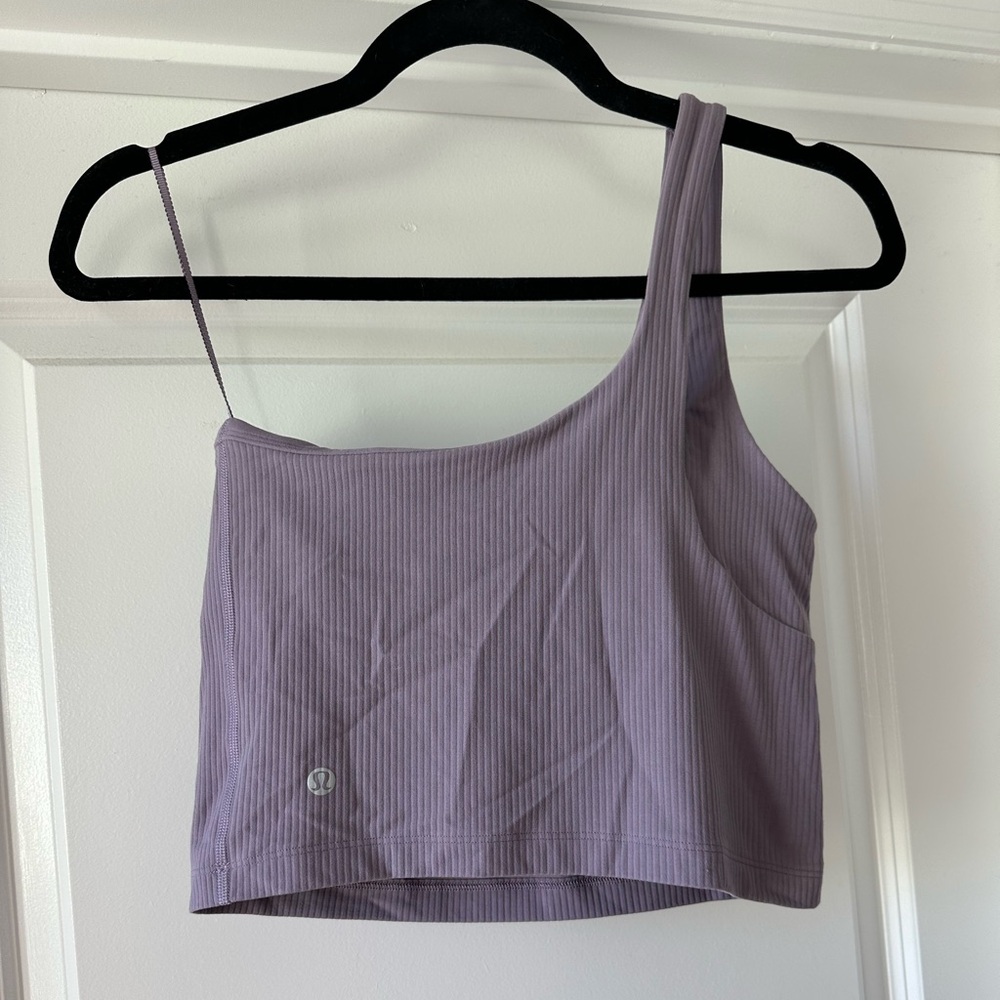 Lululemon Athletica Purple One-Shoulder Crop Top